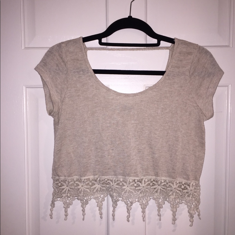 Tan Cropped Shirt
